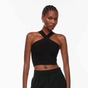 Sculpt Knit Criss Cross Cropped Tank